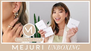 NEW Mejuri Charms amp Hoops Unboxing amp styling ✨ Earring Stack ideas  gold diamond vermeil pearls [upl. by Annovad800]