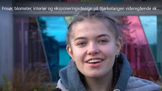 Frisør blomster interiør og eksponeringsdesign på Bjørkelangen videregående skole [upl. by Ylrehc]