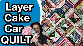 💥❤️ One Layer Cake Quilt Pattern 💥 Scrappy Car Quilt [upl. by Vashtia]