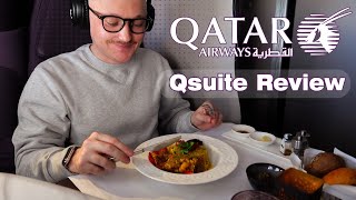 Qatar Airways Business Class Qsuite A350 Review [upl. by Adlee]