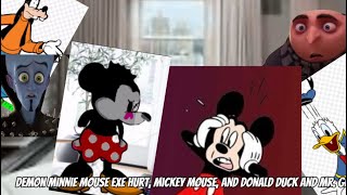 ￼Demon Minnie Mouse exe hurt Mickey Mouse and Donald Duck and Mr gru [upl. by Ku]