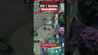 Highlight Top 1 Global Benedetta by Happy dati sad mlbb mobilelegends viral shorts benedetta [upl. by Tiphany533]