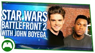 Lets Play Star Wars Battlefront 2 With The Real Finn  John Boyega [upl. by Enialb]