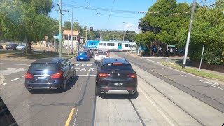 Drivers View Tram 70 Glenferrie Rd to Wattle Park [upl. by Merkle]