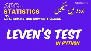 Levenes test in Python [upl. by Ahsemat]