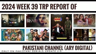 2024 week 39 Trp Report of Pakistani channel Ary Digital PSU 20 [upl. by Itsyrk906]