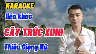 CÂY TRÚC XINH  KARAOKE   Thiếu giọng nữ  SONG CA CÙNG NHẤT [upl. by Lammond]