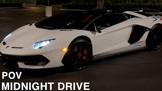 LAMBORGHINI AVENTADOR SVJ ROADSTER POV NIGHT DRIVE 3AM [upl. by Robina808]