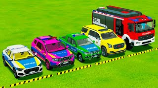 TRANSPORTING PIXAR CARS amp FRUITS WITH COLORED amp JOHN DEERE vs CLAAS vs TRACTORS  BeamNGdrive 983 [upl. by Oigile414]