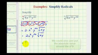 Ex Simplify Radicals with Variables Containing Large Exponents  Not Perfect Roots [upl. by Comptom]