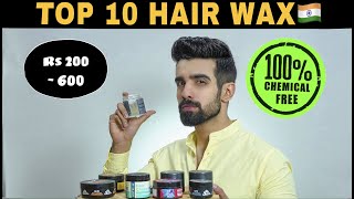 TOP 10 HAIR WAX 🇮🇳 STRONG HOLD CHEMICAL FREE HAIR WAX HAIR POMADE HAIR CLAYHAIR GELSHAIR CREAM [upl. by Shipley354]