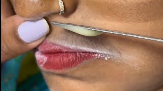 Upper lip hair remove for wax  wax tutorial for beginner  facial hair removal [upl. by Hgielah]