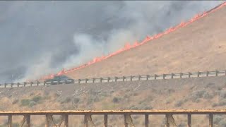 Durkee Fire continues to burn in eastern Oregon reported 27 contained on Saturday [upl. by Shere]