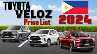 Toyota Veloz Price List in Philippines 2024 [upl. by Rehpotsihc400]