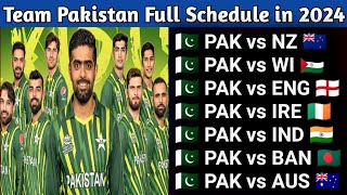 Pakistan Cricket Team Upcoming All Series Schedule 2024  Pakistan All Series Date Time 2024 [upl. by Aurel]