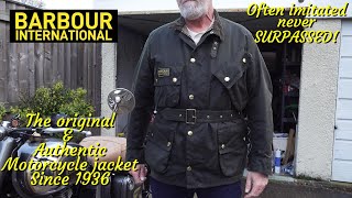 TON UP BOYS didnt always wear leather Heres why BARBOUR international waxed Motorcycle Jacket [upl. by Gillie]