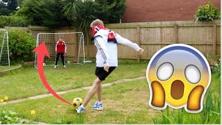 Garden BLINDFOLDED FREEKICKS vs My Brother [upl. by Rorrys154]