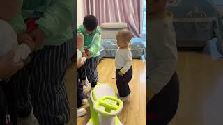 The Elder Brother Helps His Twin Brother To Grab Toys baby cute funny cutebaby viral twins [upl. by Tonye]