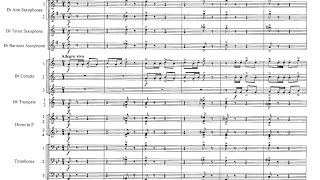 Score Buglers Holiday  Leroy Anderson 1954 for trumpet trio and wind band [upl. by Alben]