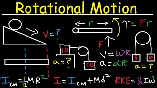 Torque Moment of Inertia Rotational Kinetic Energy Pulley Incline Angular Acceleration Physics [upl. by Karab915]