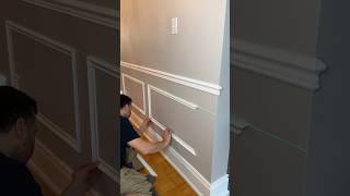 Easy DIY wainscoting to add some class to this dining room diy wainscoting moulding diyprojects [upl. by Fiann572]