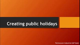 Creating public holidays [upl. by Uriel729]