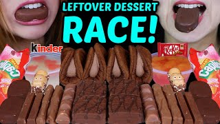 ASMR LEFTOVER DESSERT RACE TICO ICE CREAM CADBURY CHOCOLATE CREAM TACOS KINDER KITKAT JELLY 먹방 [upl. by Kelsi]