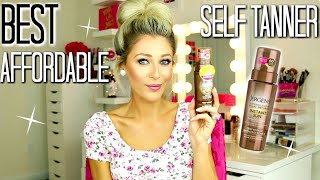 BEST DRUGSTORE SELF TANNER  Jergens Instant Sun Review [upl. by Onitnatsnoc]