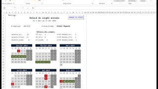 Excel 2013 Outil de Gestion des Vacances des employés dune entreprise Gratuit [upl. by Ulrick]