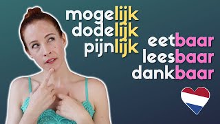 Adjectieven op BAAR amp LIJK  Dutch adjectives amp adverbs NT2 B1 learndutch [upl. by Gar]