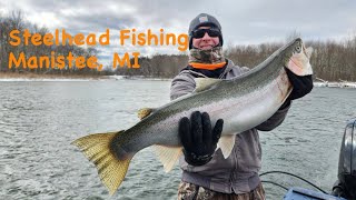 Steelhead Fishing Manistee Michigan with Rippin Drag Charters [upl. by Anelrihs]