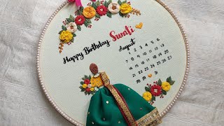 Calendar Hoop Art  Step by step tutorial  Embroidery for Beginners  Gossamer [upl. by Surad583]