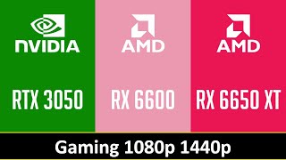 RTX 3050 vs RX 6600 vs RX 6650 XT  Gaming 1080p 1440p [upl. by Einnep]