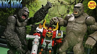 New King Kong VS Bull Megazord Power Rangers Super Samurai Skull Island Battle Unboxing Review [upl. by Theis]