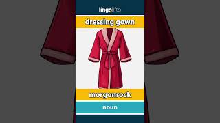 🇬🇧🇸🇪 dressing gown  morgonrock  learn English  låt oss lära oss engelska [upl. by Blackington109]