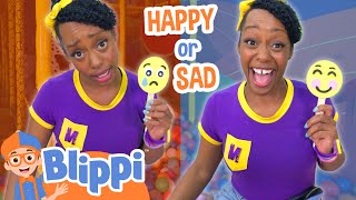 Happy vs Sad  Meekah Learns About Feelings  Blippi amp Meekah Challenges and Games for Kids [upl. by Deaner]