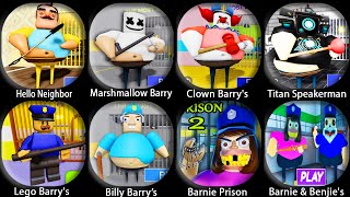 BARNIEs PRISON ESCAPE 2LEGO BARRYSBILLYS POLICE PRISONBarnie amp Benjies PrisonHello Neighbor [upl. by Noved636]