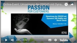 Umsetzung der Betroffenenrechte DSGVO mit Dynamics 365 [upl. by Quintana86]