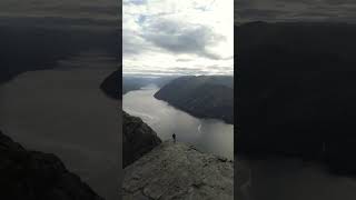 Pulpit Rock from Above Norway travel aerialfootage fjords [upl. by Bagley]