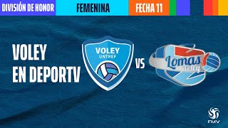 Untref 🆚 Lomas Vóley  Fecha 11  División Honor Femenina  Vóley Metropolitano [upl. by Lazaruk428]