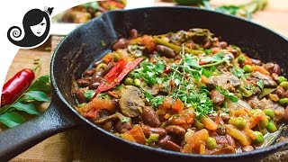 Rougaille with Red Kidney Beans and Mushrooms  Mauritian Creole dish veganvegetarian recipe [upl. by Oyek]