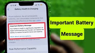 iPhone  Important Battery Message Your batterys health is significantly degraded Problem [upl. by Anahgem]