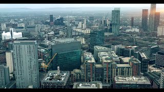 Manchester Drone Footage West Spinningfields Greengate Trinity Way River Irwell 4k [upl. by Warenne]