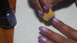 Purple Gradient  DIY Nail Art Tutorial [upl. by Grosberg]