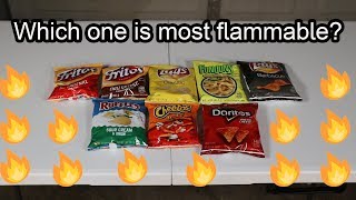 Which chips are the most Flammable science experiment [upl. by Fawnia]