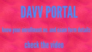 Davv portal enrollment form download exam form check detail and more check now [upl. by Bowyer]