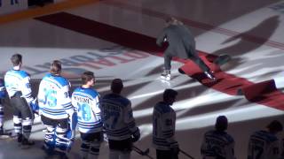 Mark Donnelly Trips Over Carpet at Penticton VEES Game 10314 [upl. by Ettezzil]