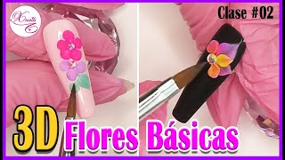 Como hacer FLORES Básicas 3D en Uñas Acrílicas o Gel 🌺🌺 paso a paso 🌺🌺 CURSO GRATIS de 3D 0205 [upl. by Ennovi40]