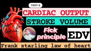 Cardiac output stroke volume human physiology edv frank starling law fick principle by mspatel [upl. by Akenor605]