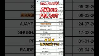 Indian Airforce psl out🔥🔥 My rank 112 🥳💪fit candidates science subjectindianairforce psl result [upl. by Aviva]